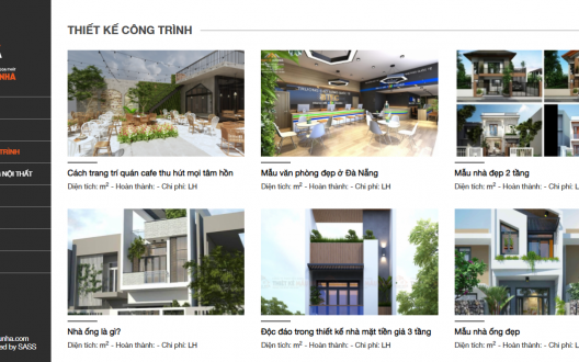 Bàn giao dự án website thiết kế xây dựng nội thất mẫu nhà