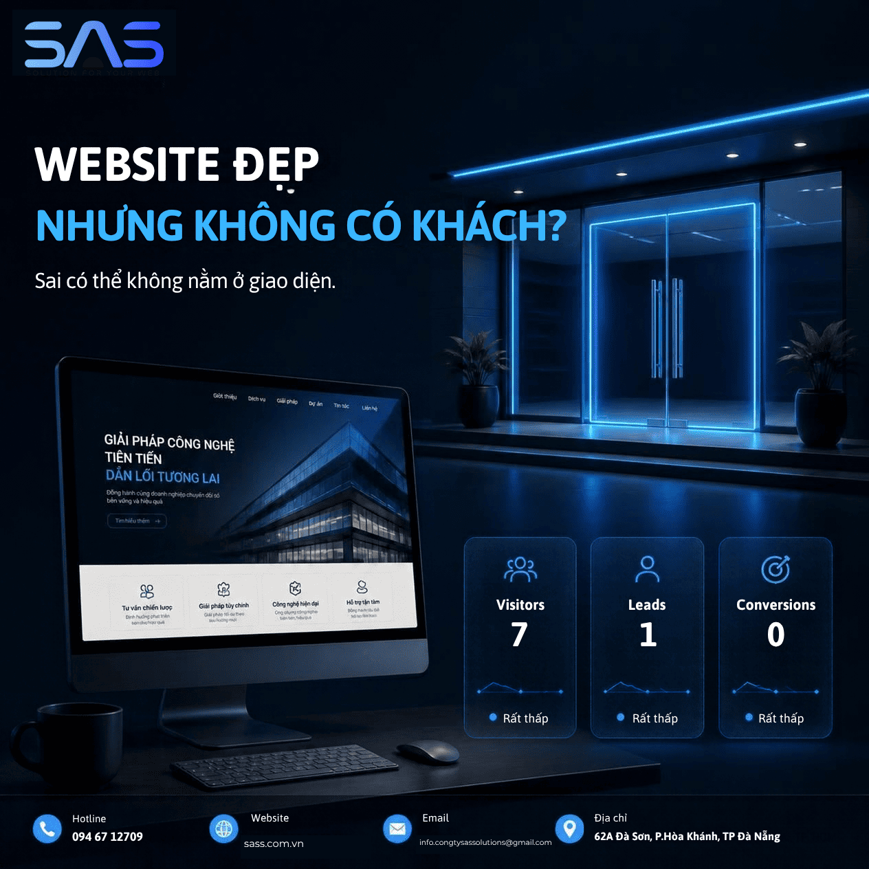 website doanh nghiệp đẹp nhưng không có khách hàng